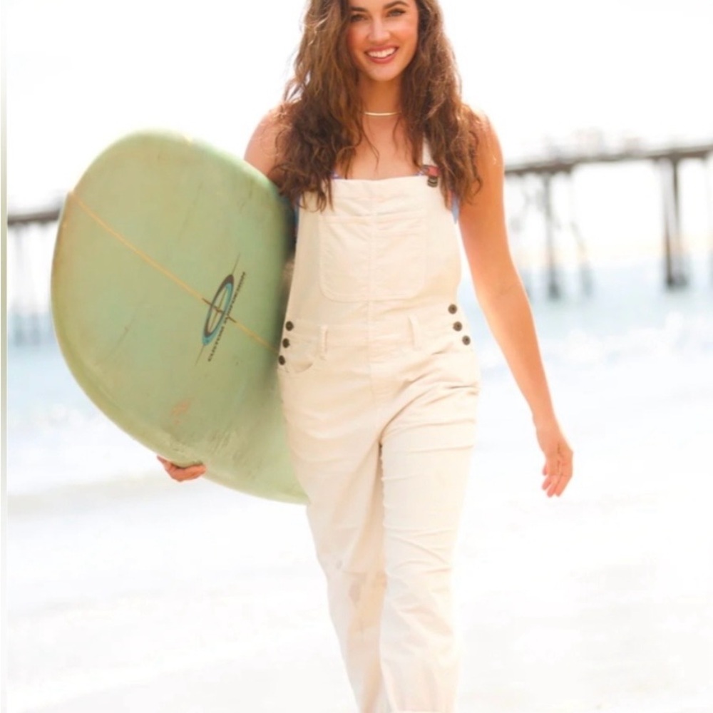 Carve Design Cream Corduroy Overalls